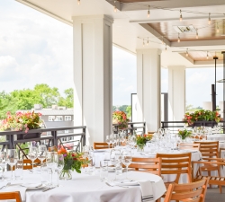 Mezzanine-Level Porches for Outdoor Dining and Private Events