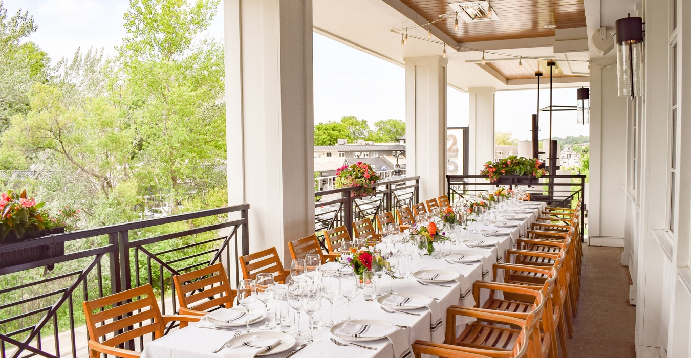 outdoor event with table and chairs