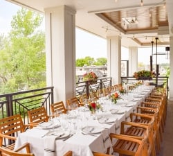 outdoor event with table and chairs
