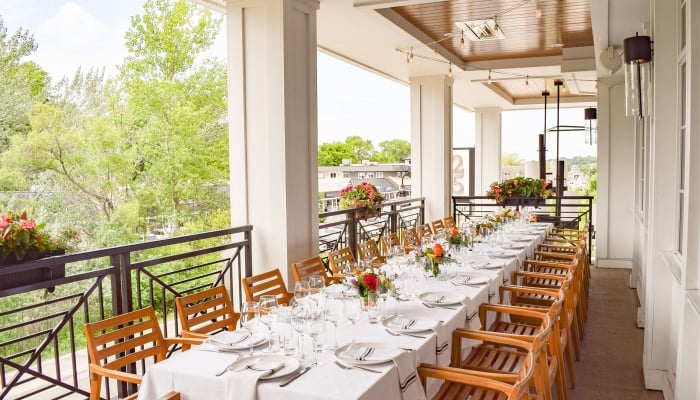 outdoor event with table and chairs