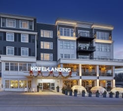 front entrance of hotel landing