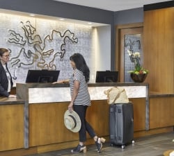 Guest checking in at The Hotel Landing