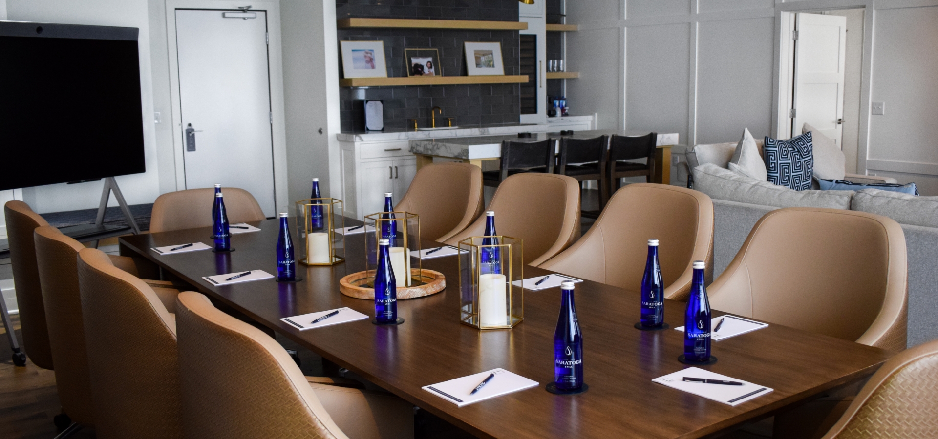 Boardroom table in the Presidential suite at The Hotel Landing