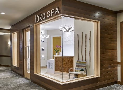 spa reception desk at the hotel landing