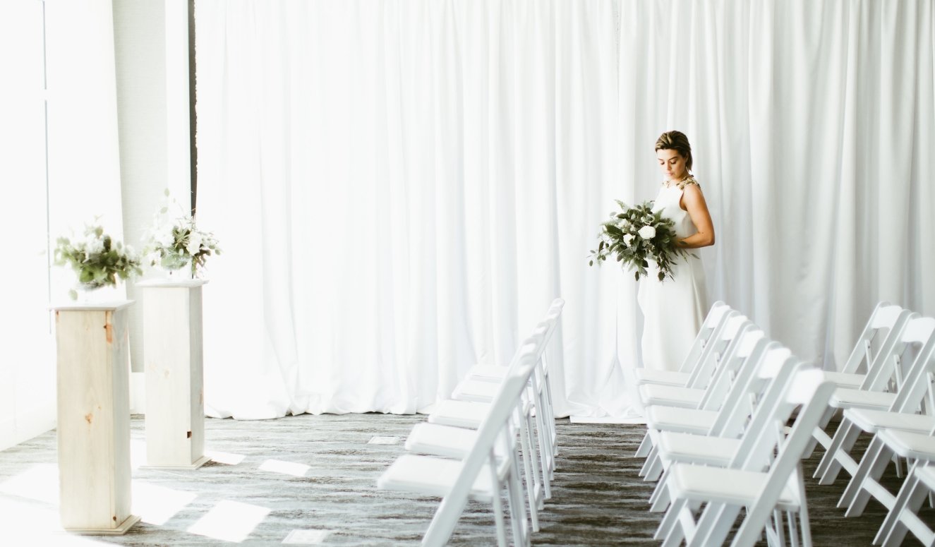 bride in ceremony area