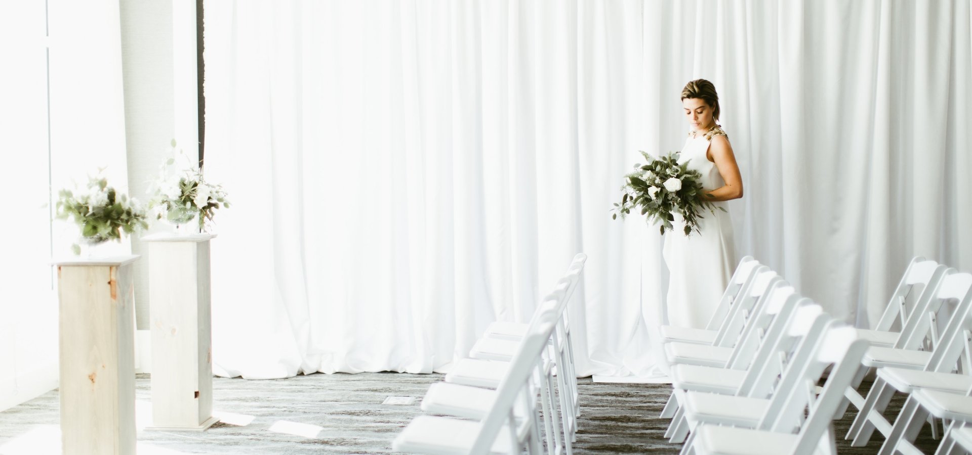 bride in ceremony area