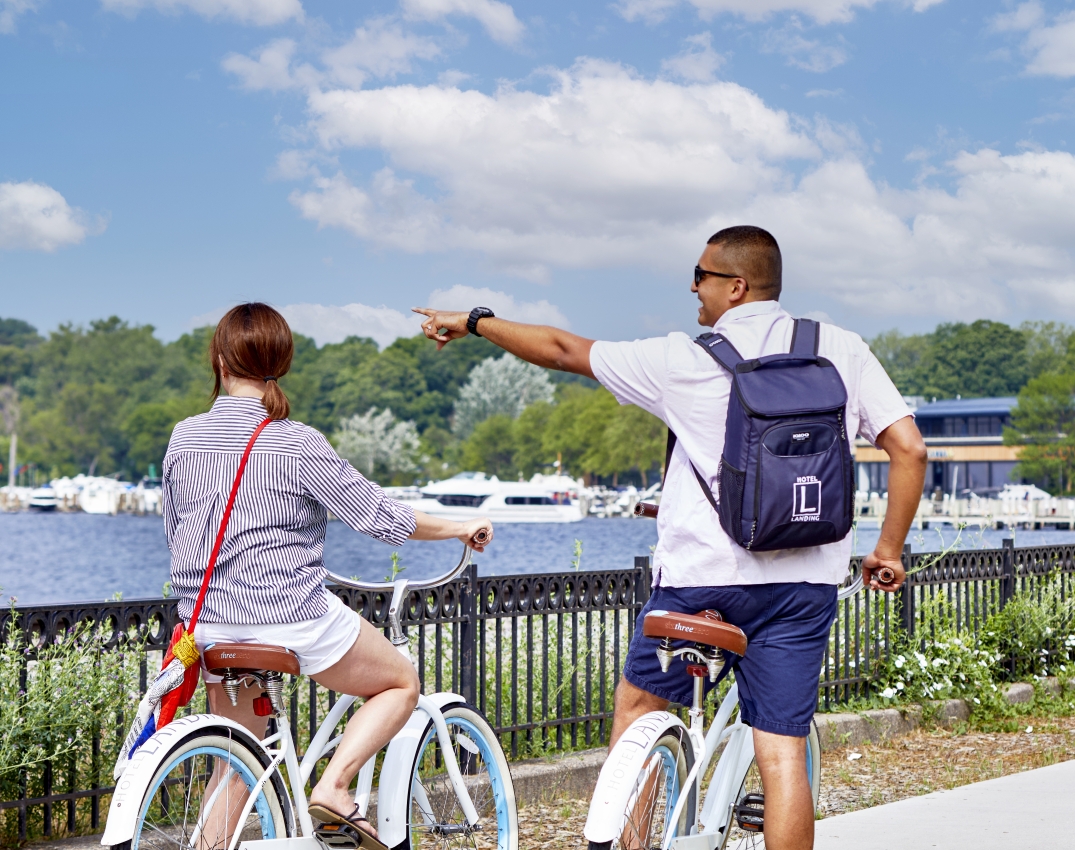 Couple biking in Wayzata