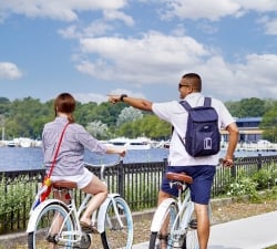 Couple biking in Wayzata