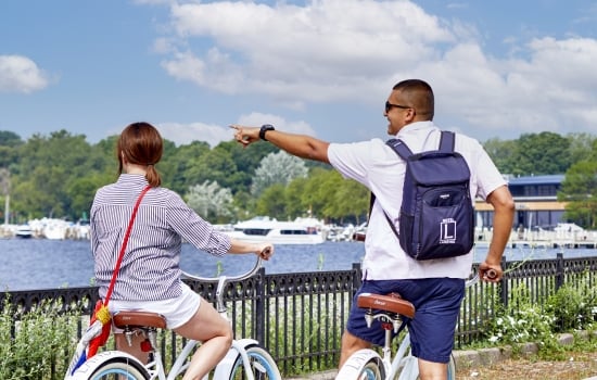 Couple biking in Wayzata