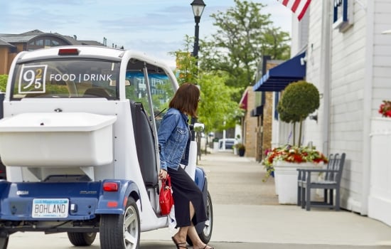 Electric Vehicle Dropping Off Guest