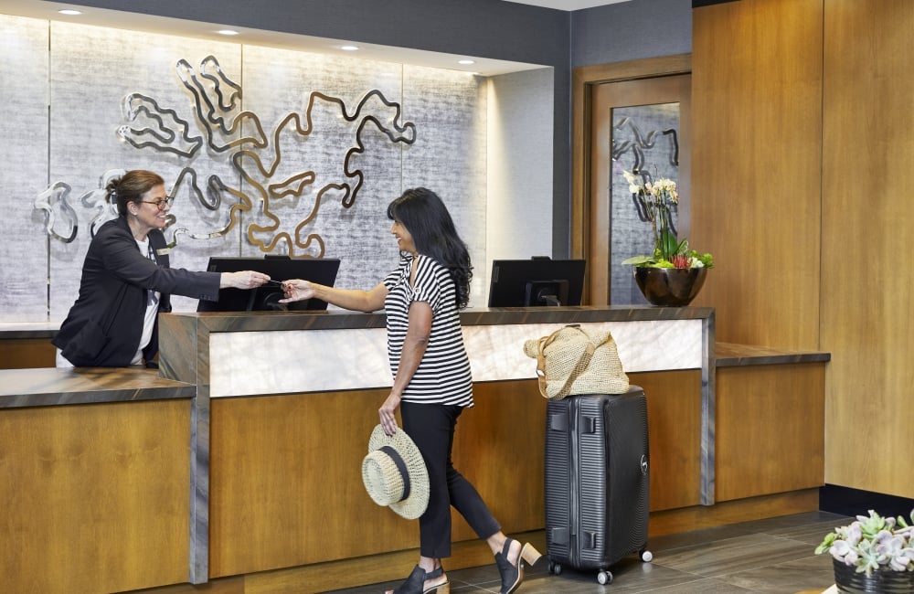Guest checking in at The Hotel Landing