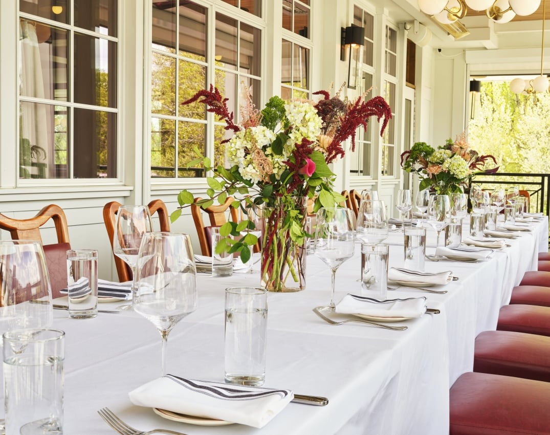 Belle & Grey wedding dinner service at The Hotel Landing